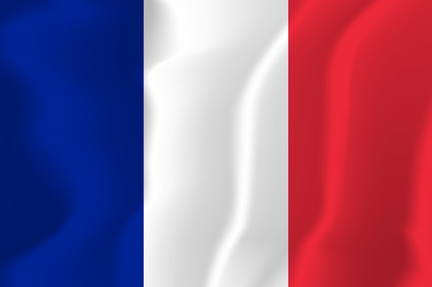 France Waved Flag Illustration Vector Background