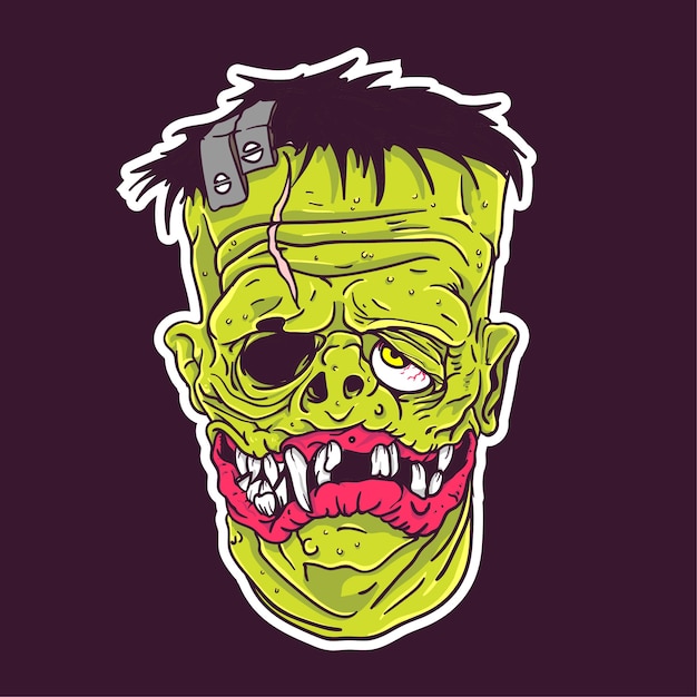 Frankenstein face sticker patch