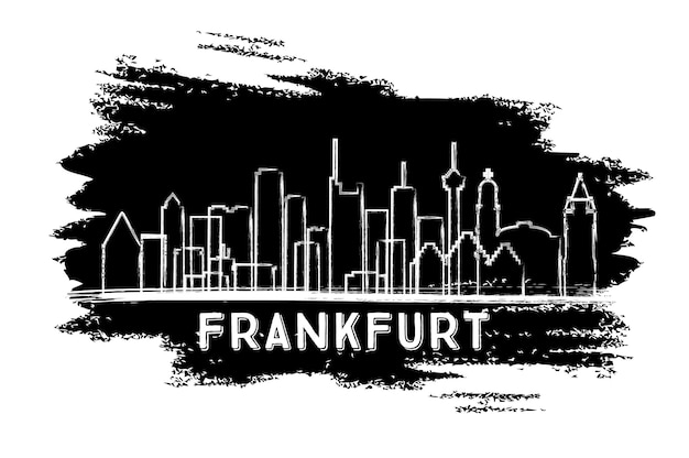 Frankfurt Germany City Skyline Silhouette. Hand Drawn Sketch. Business Travel and Tourism Concept with Historic Architecture. Frankfurt Cityscape with Landmarks.