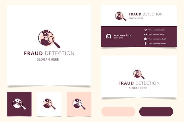 Fraud detection logo design with editable slogan branding