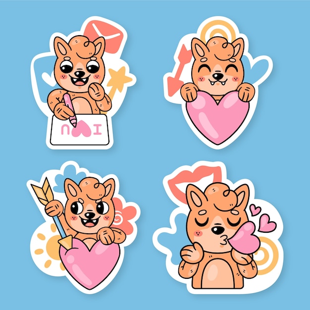 Fred the fox love stickers