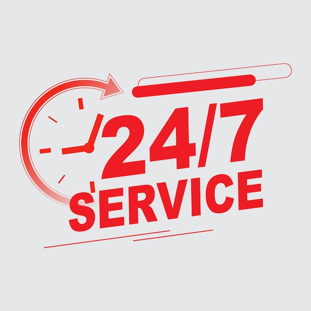 Free 24 for a Week Service Vector Art Design