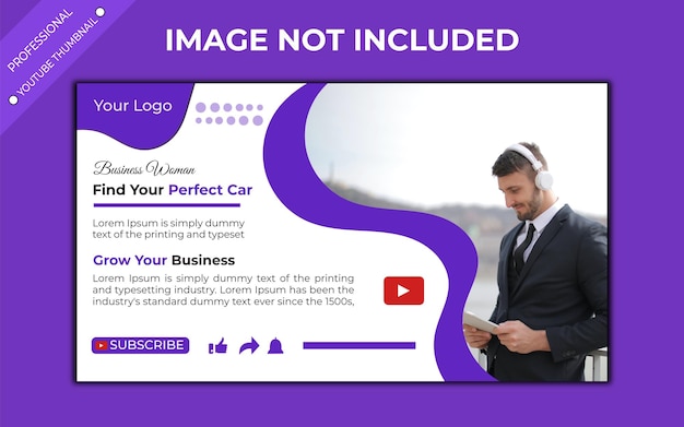 Free abstract You Tube cover template for public transportation SD business youtube thumbnail design