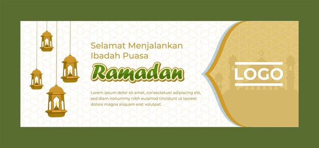 Vector free beautiful ramadan facebook template