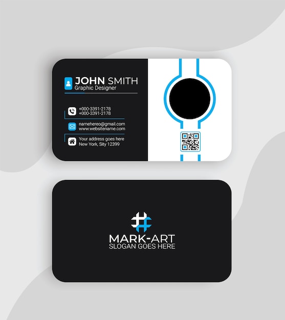 Free  blue and white business card