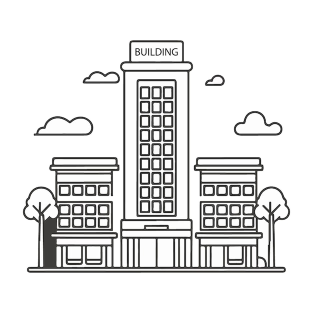 Free building vector illustration modern cityscape clip art