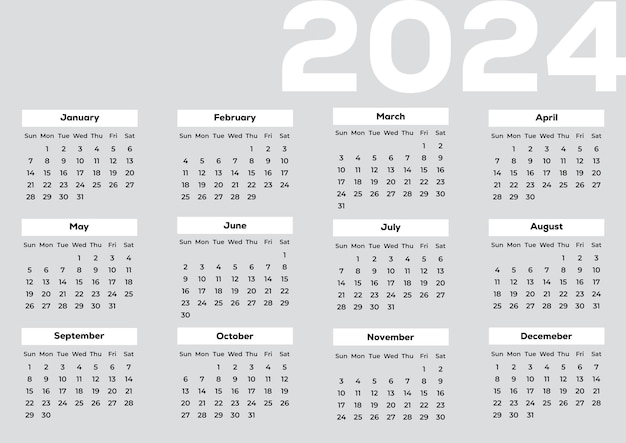 Vector free calendar 2024 vector