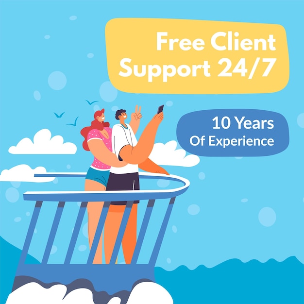 Free client support  years of experience vector