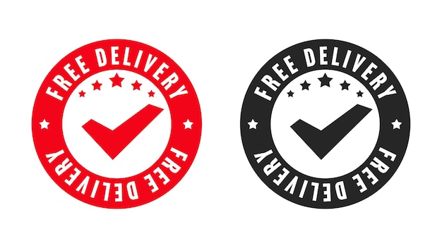 Free delivery announcing sticker stamp set