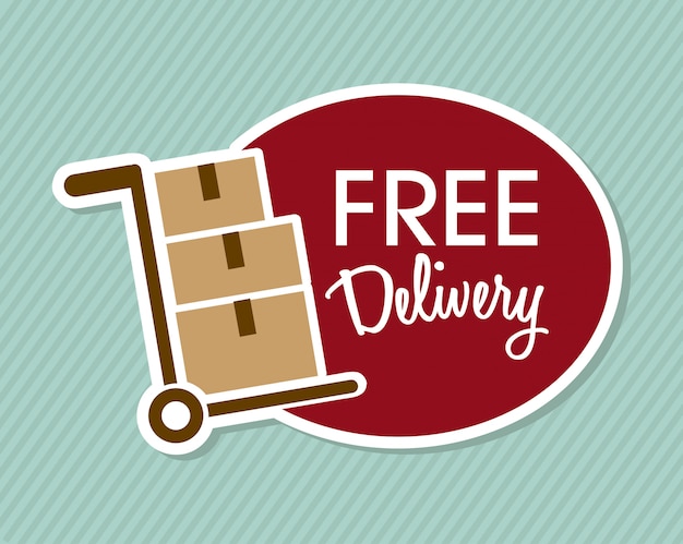 free delivery over lineal background vector illustration 