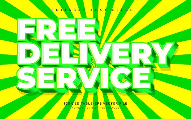 Free delivery service editable text effect template