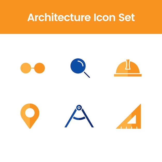 Free flat vector architecture icon glasses magnifier  hat location pin compass triangle icon