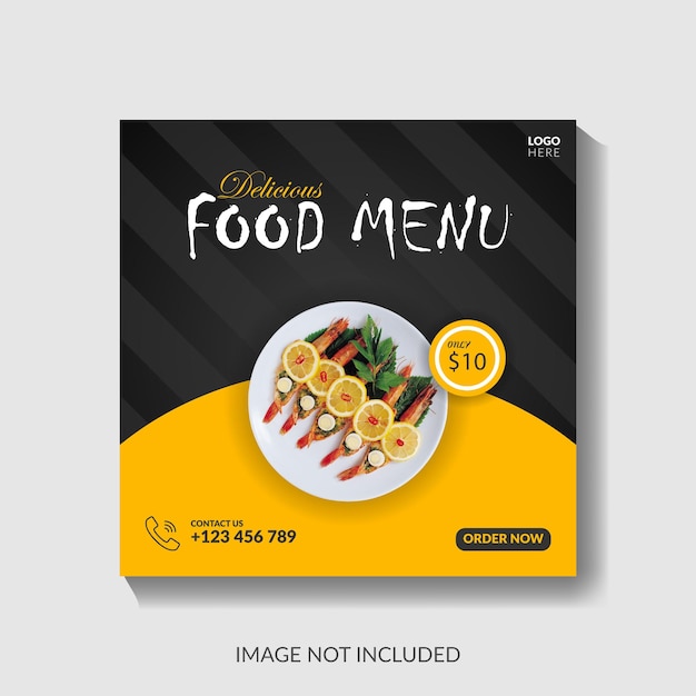 Free Food Menu Social media design for your business