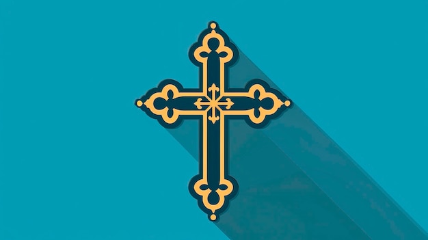 Vector free gothic cross icon flat vector illustration