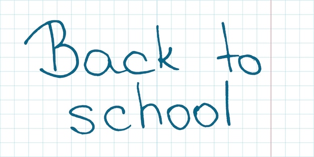 Free hand drawing of school copybook sheet and sign Back to school Simple flat illustration