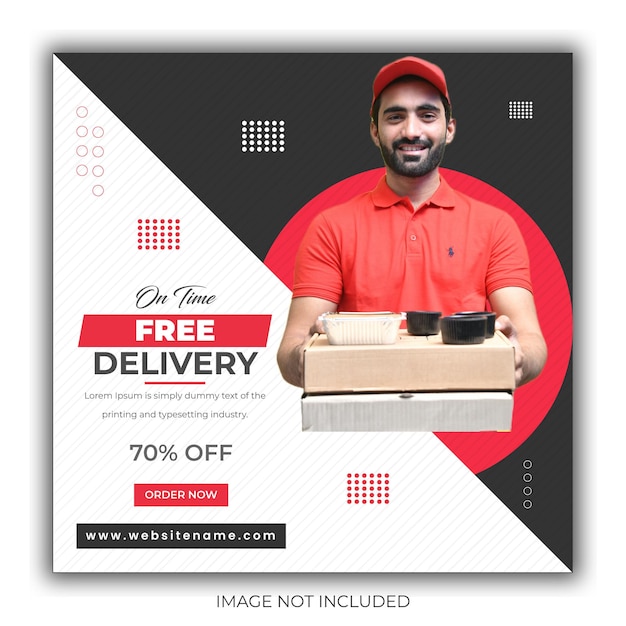 Free Home Delivery services business promotion social media post template