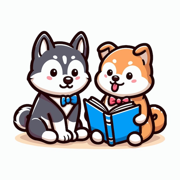 free Husky and Shiba Inu Edition Icon Cartoon Style vector icon illustration