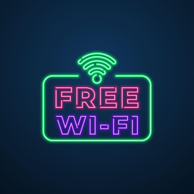 Free internet neon sign style vector