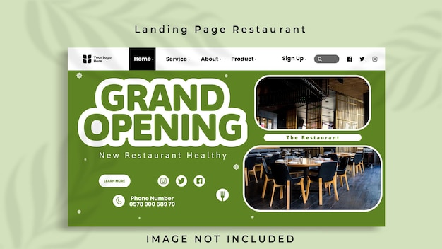 Free landing page template food restaurant 2