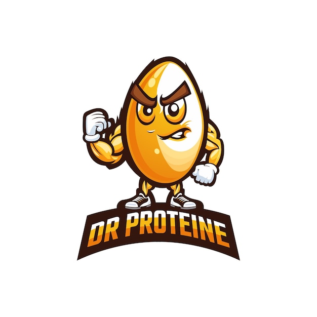 Free Logo Ilustration Vector Dr Proteine Egg Fitness Gym