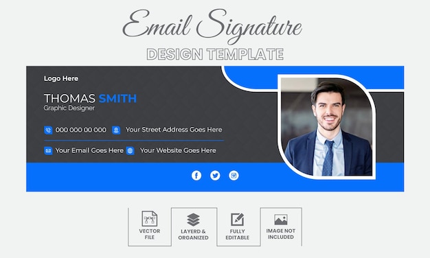 free modern email signature design template for business