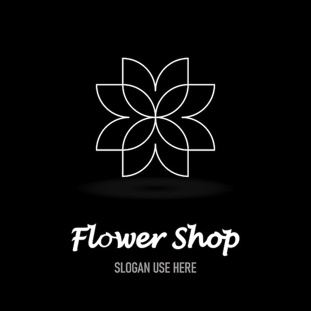 Vector free modern minimalist flower shop logo design template