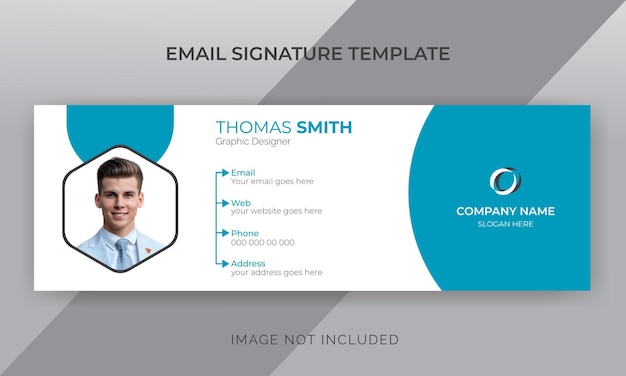 Free modern Personal email signature and email footer template layout with image