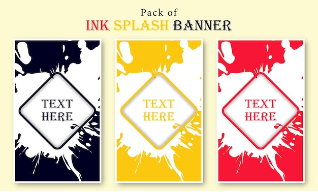 Free pack of ink splash banner template