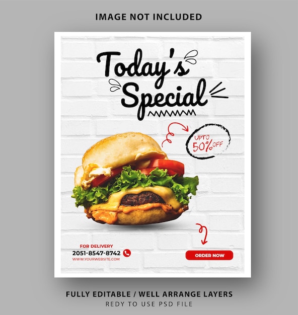 Free PSD food social media promotion and instagram banner post design template