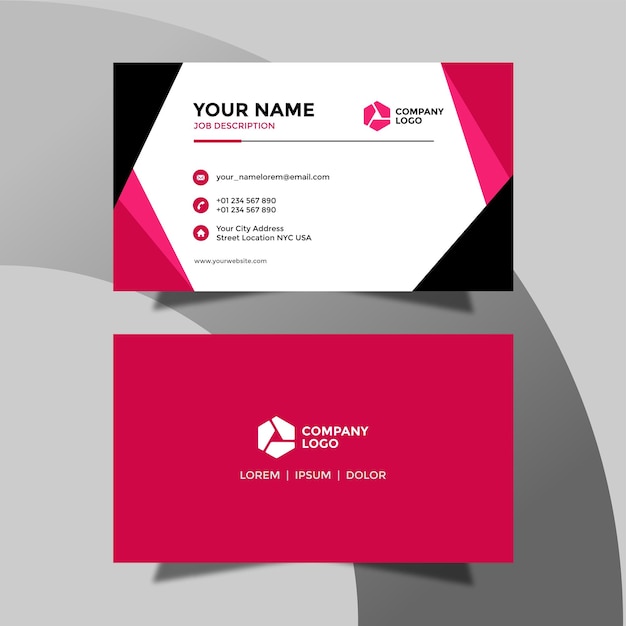 Free PSD red and black theme modern and professional business card template