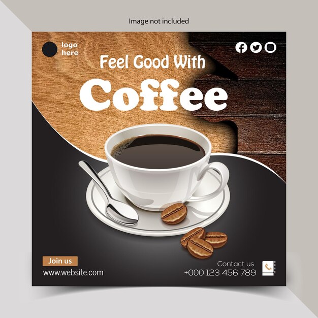 Vector free psd special coffee social media design