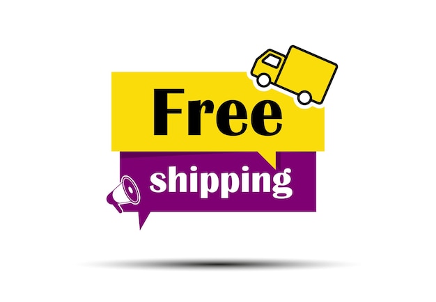 Free shipping Delivery illustration with the image of a van For your store website or marketplace