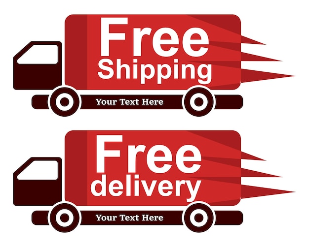 Free Shipping Flat vector illustration Free shipping logo concept Free Delivery