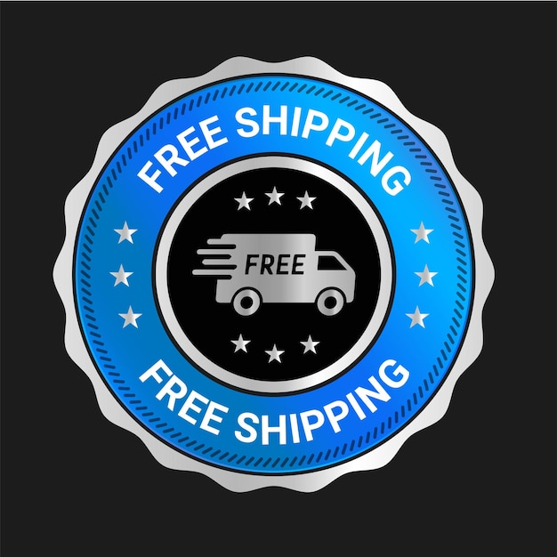 Free shipping vector logo and trust badge icon