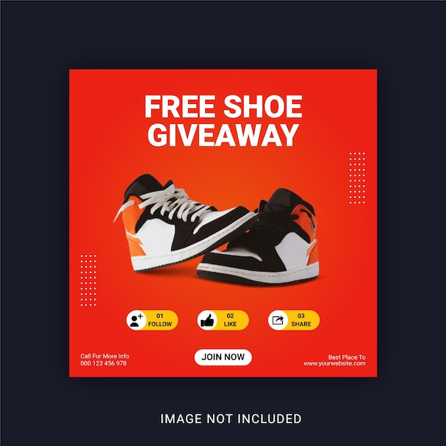 Free Shoe Giveaway Social media post Instagram Banner Template