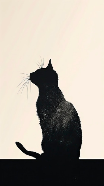 Free Silhouettes of Minimal cat drawing vector