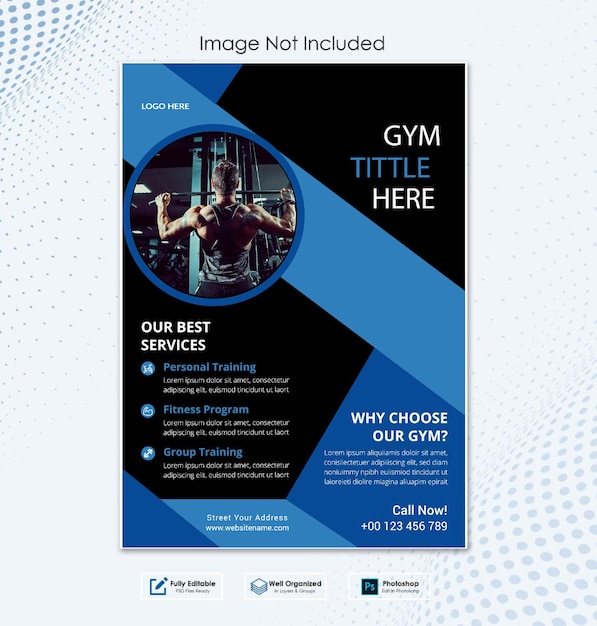 Vector free vector a4 gym flyer design template