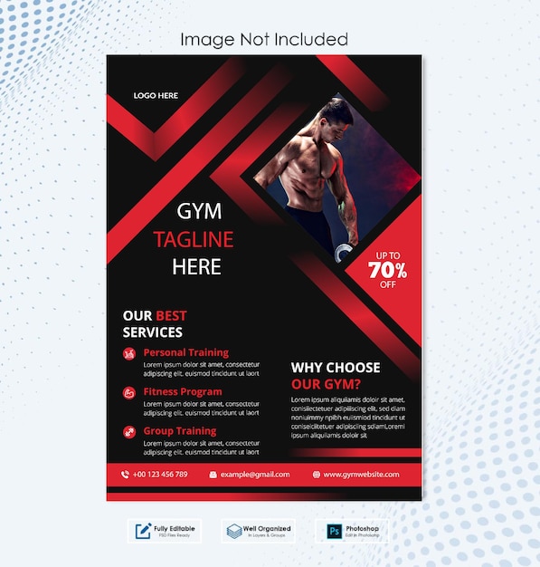 Vector free vector a4 gym flyer design template