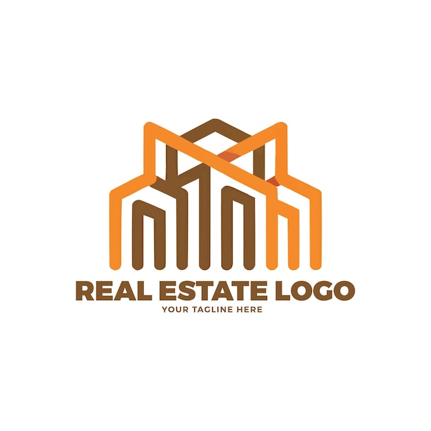 Free vector abstract concept logo design for real estate