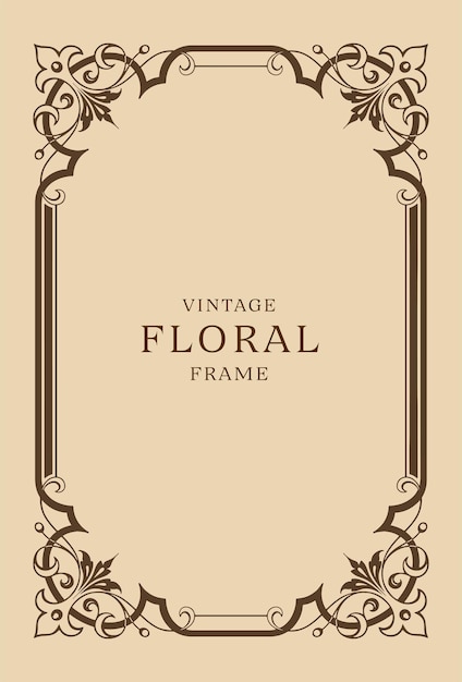 Free vector abstract floral frame vintage background vector