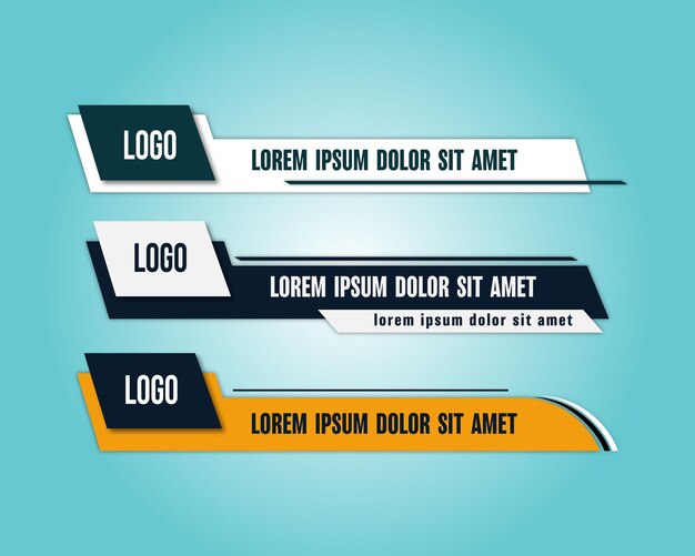 Vector free vector abstract lower third in geometric style banner template