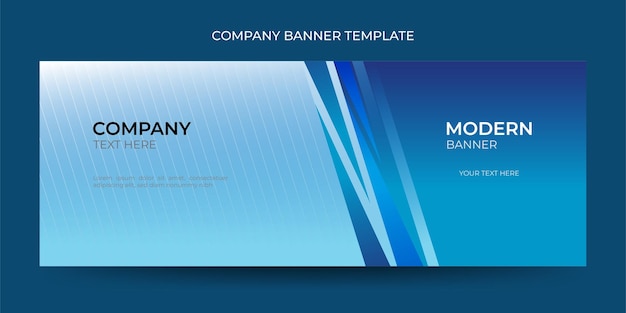 Free vector abstract modern banners company with geometric blue gradient shapes