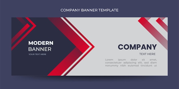 Free vector abstract modern banners company with geometric gradient red shapes