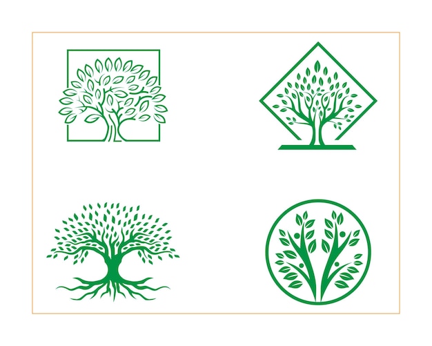 Free Vector abstract tree logo design with roots design template service