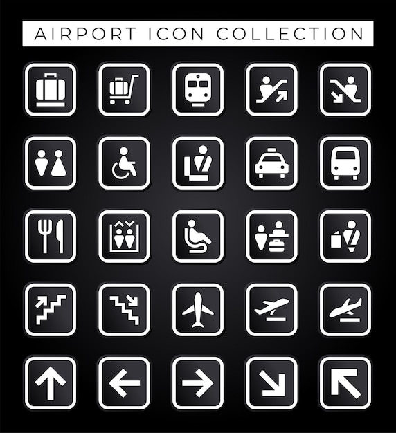 Free vector airport icon collection