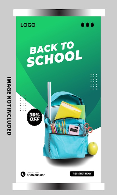 Free Vector Back to School Facebook Cover and Banner Design Template