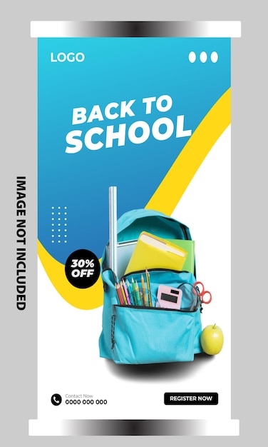 Free Vector Back to School Facebook Cover and Banner Design Template