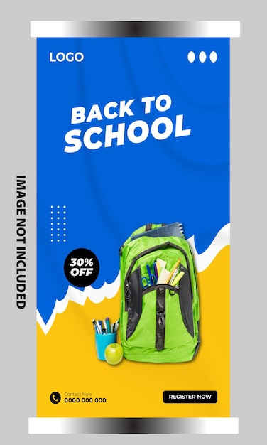 Free Vector Back to School Facebook Cover and Banner Design Template