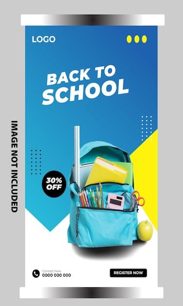 Free Vector Back to School Facebook Cover and Banner Design Template