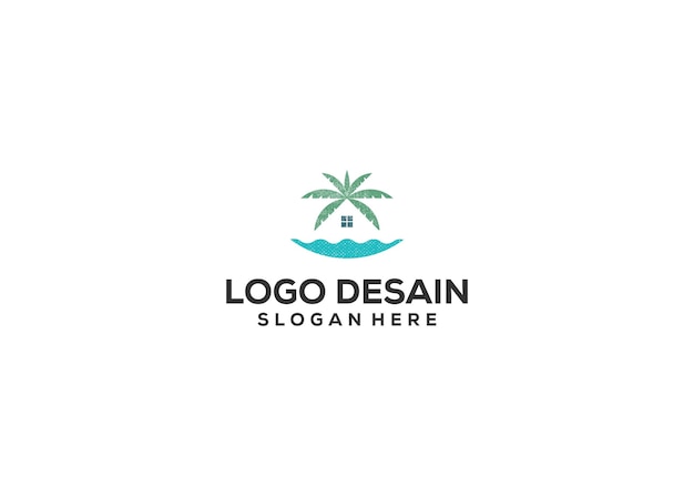 Free vector beach house logo template